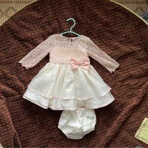Elegant Lace Baby Dress with Bow